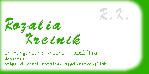 rozalia kreinik business card